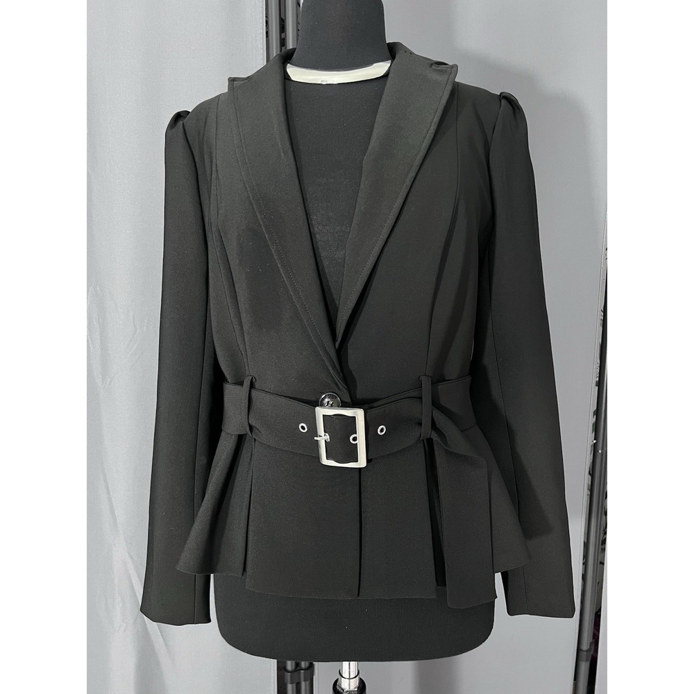Black 7th Avenue NY & Co Size 8 Blazer Classic Elegant Sophisticated Spandex #J